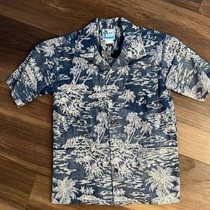 Blue Hawaiian Kids Button Down Shirt